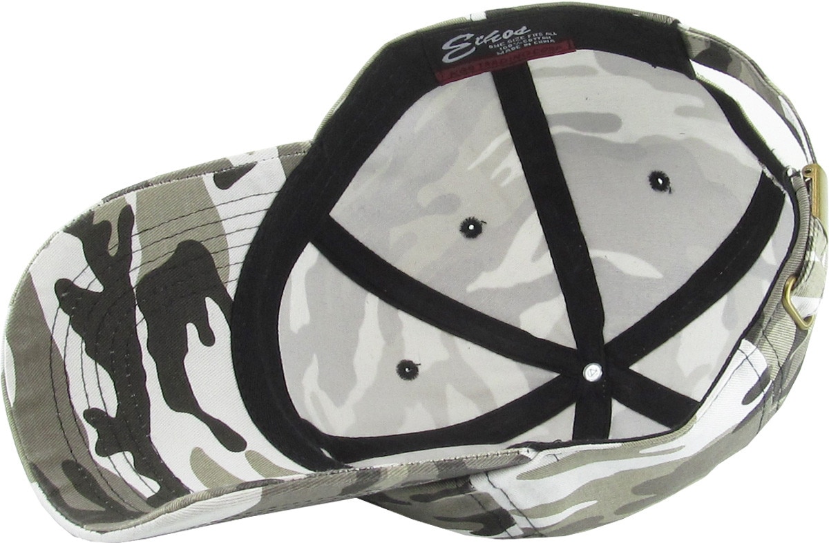 City Camouflage Low Profile Baseball Caps Inside Turned Over View